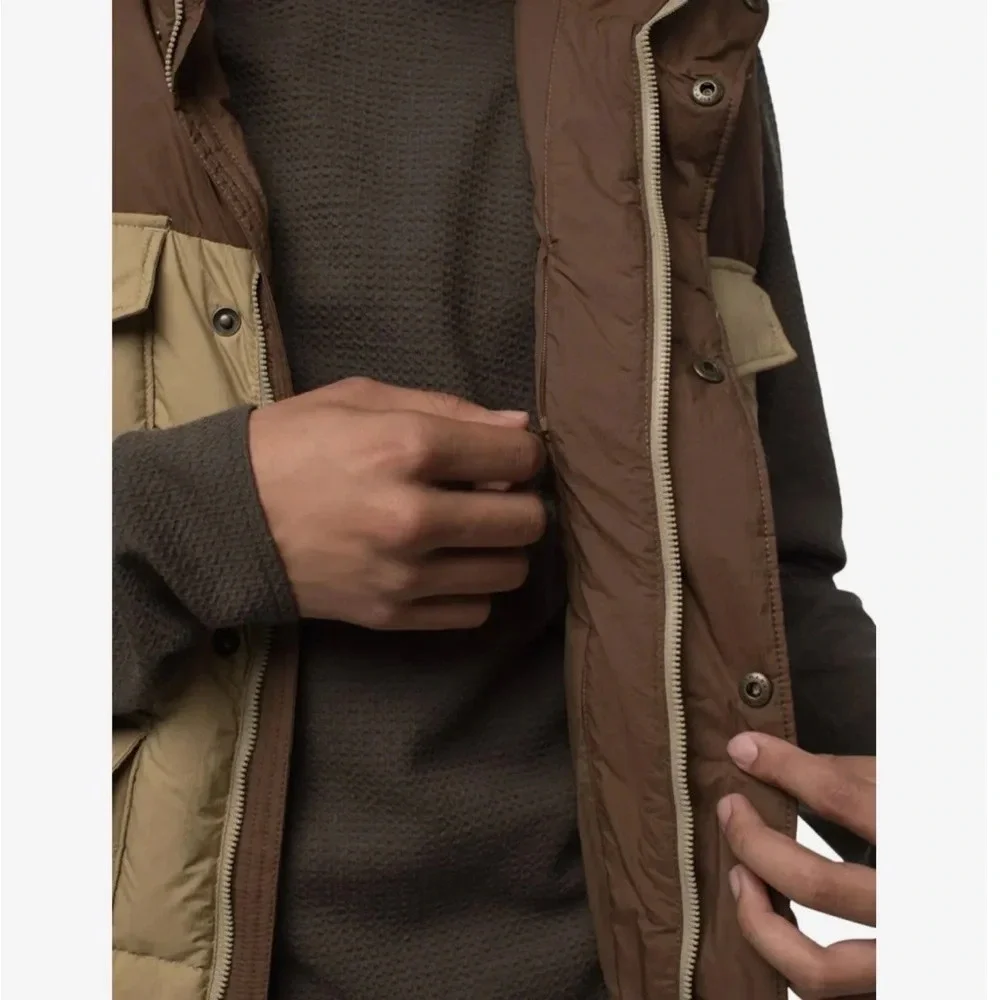 NWT Men’s Prana Timber Trail Vest Shire Colorblock Duck Down/Feather Fill